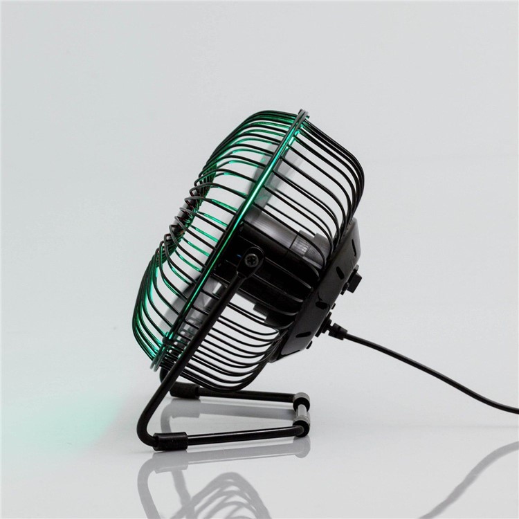 6" Desktop Integrated USB LED Clock Fan 360 Degree Rotation Mini Table Fan (UF-240-07) - Black-5