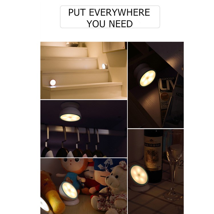 Small Night Light Motion Activated Cordless Sensor Light - Light Color: Warm White-1