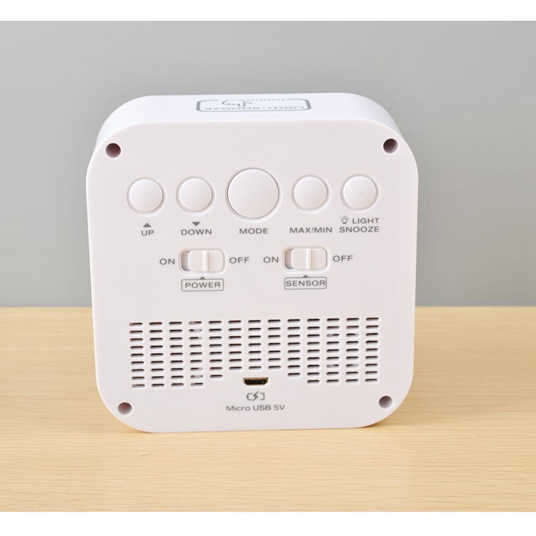 Square Pattern Light-control LCD Display Temperature Alarm Clock - Rose-8