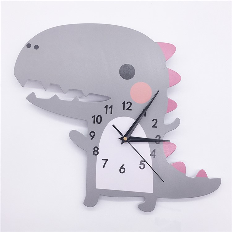 Cartoon Wall Clock 3D Creative Decoration Art Clock DIY Wall Clock Sticker - Dinosaur-2