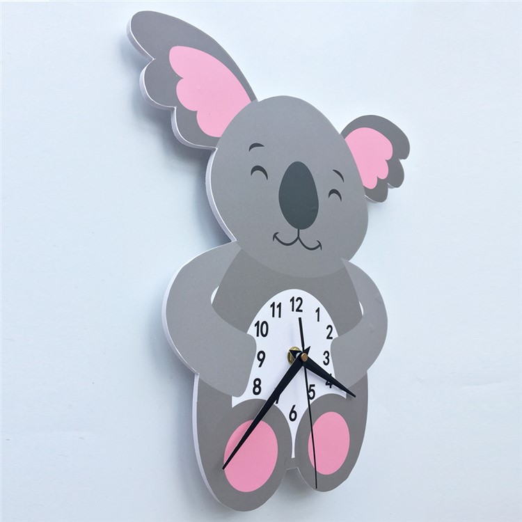 Cartoon Wall Clock 3D Decoration Art Clock DIY Wall Clock Sticker - Koala-3