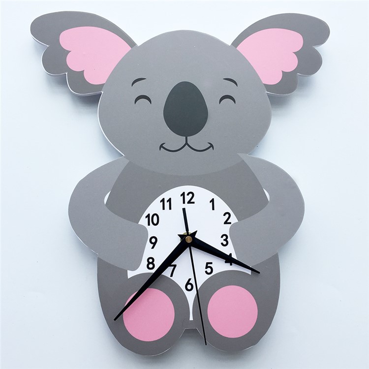Cartoon Wall Clock 3D Decoration Art Clock DIY Wall Clock Sticker - Koala-4