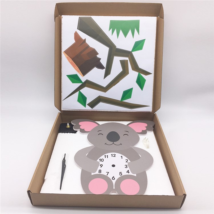 Cartoon Wall Clock 3D Decoration Art Clock DIY Wall Clock Sticker - Koala-6