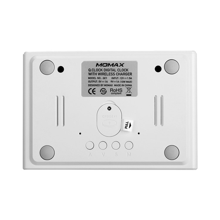MOMAX Q. Uhr Wecker Uhrzeit Datum, Temperaturanzeige Mit Wireless-Ladekissen Für Schlafzimmer Büro Zu Hause - US-Stecker-8