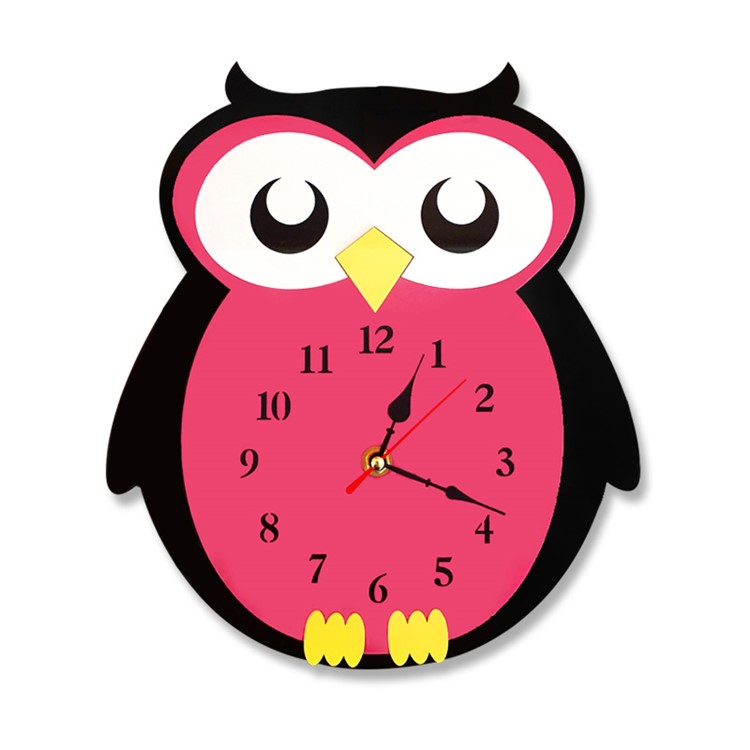 Kreative Acryl Wand Montiert Dekorative Eule Wanduhr-2