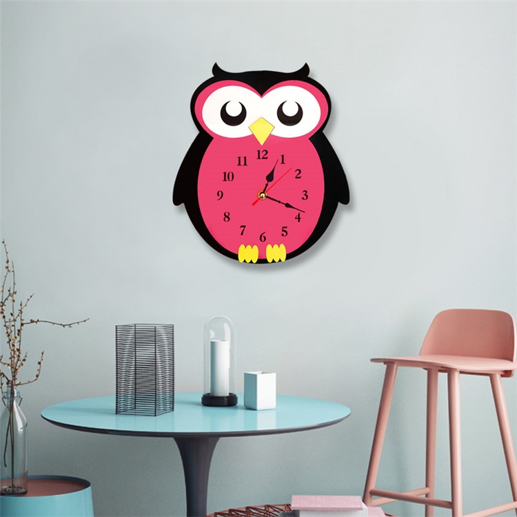 Kreative Acryl Wand Montiert Dekorative Eule Wanduhr-4
