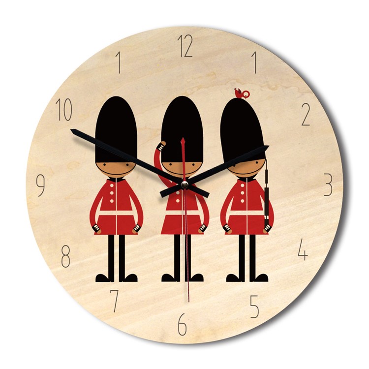 Retro Style Solid Wood Wall Clock Creative Clock Home Decor Wall Clock - Soldiers-1