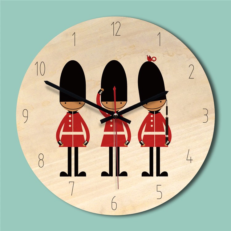 Retro Style Solid Wood Wall Clock Creative Clock Home Decor Wall Clock - Soldiers-2