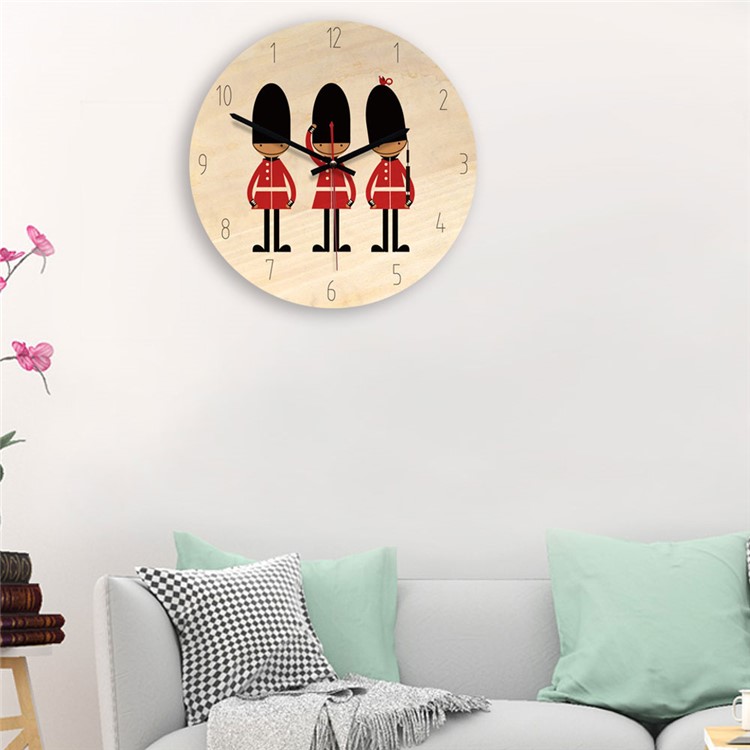 Retro Style Solid Wood Wall Clock Creative Clock Home Decor Wall Clock - Soldiers-7