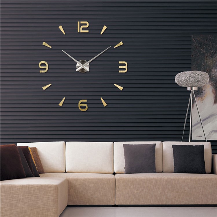 Purchased Diy Wall Clock Living Room Decorative Sticker Gold Silver