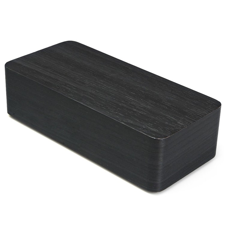 Wood Wooden LED Alarm Clock with Temperature Dispaly Big Number Table Clock - Black / Green LED Numbers-3