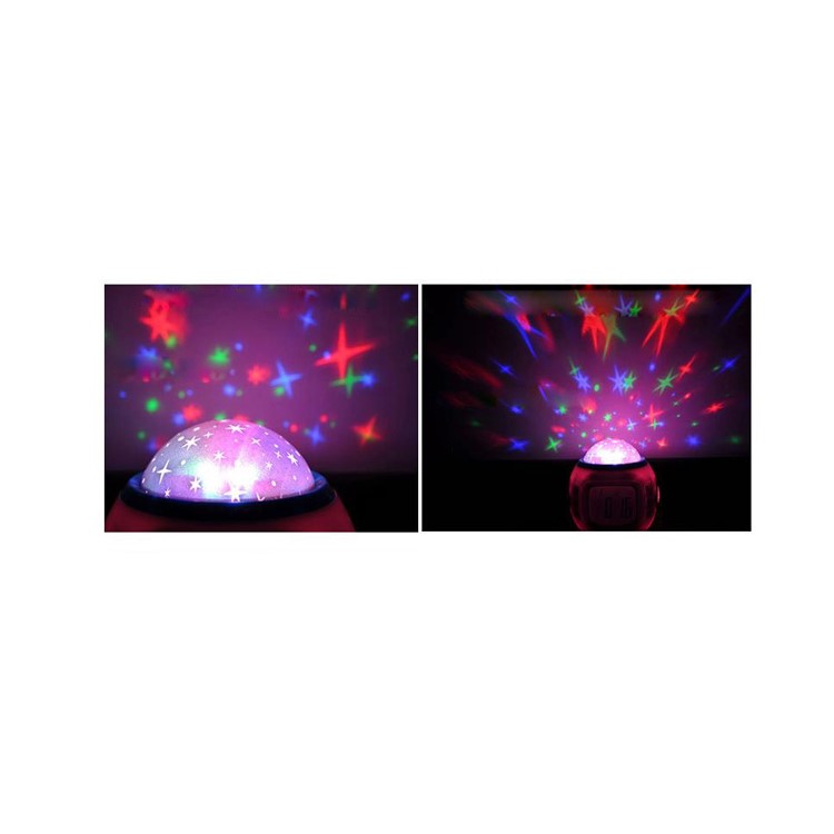 Starry Sky Music Colorful Projection Light Alarm Clock with Time/Temperature/Calendar Display - White-7