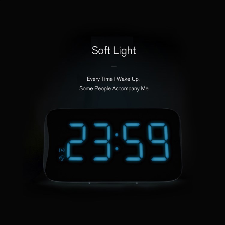 TTJ-015 Voice Control Silent Clock USB LED Large Font Alarm Clock with Snooze, Hourly Chime Functions - Black-3
