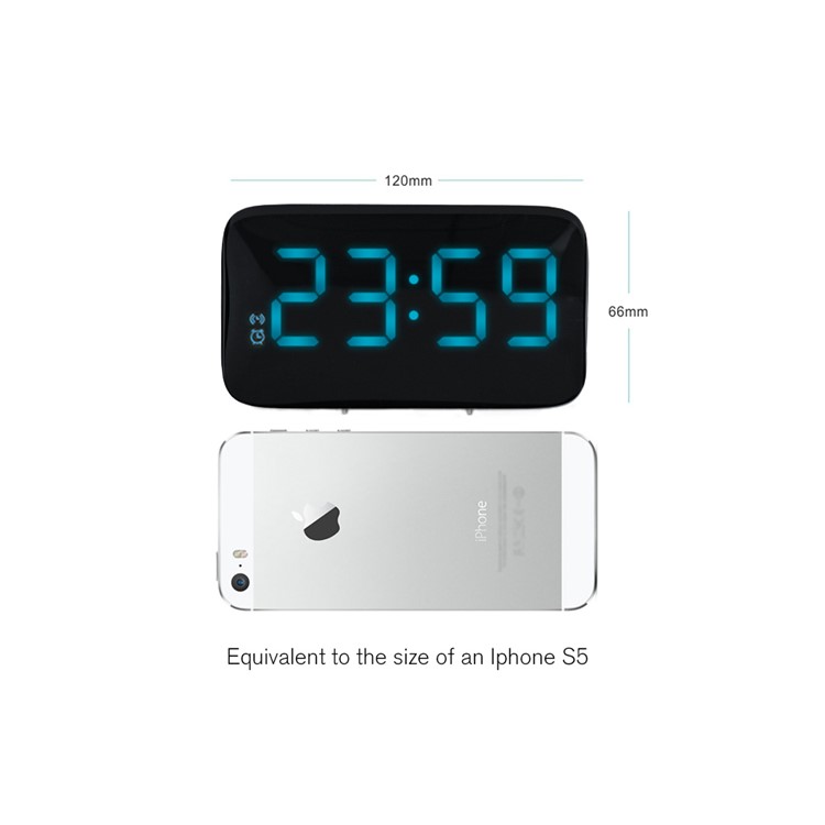TTJ-015 Voice Control Silent Clock USB LED Large Font Alarm Clock with Snooze, Hourly Chime Functions - Black-7