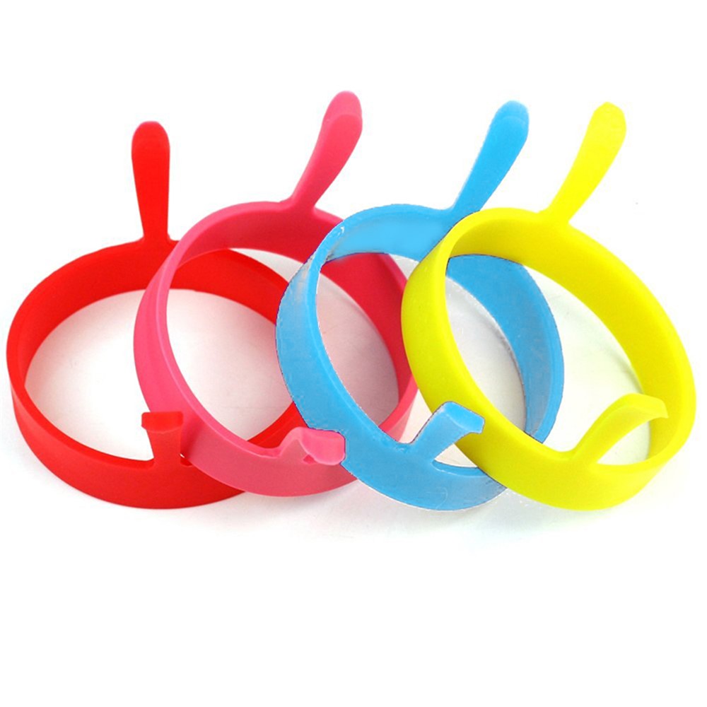 4Pcs Egg Ring Pancake Ring Round Silicone Egg Shaper with handle-2