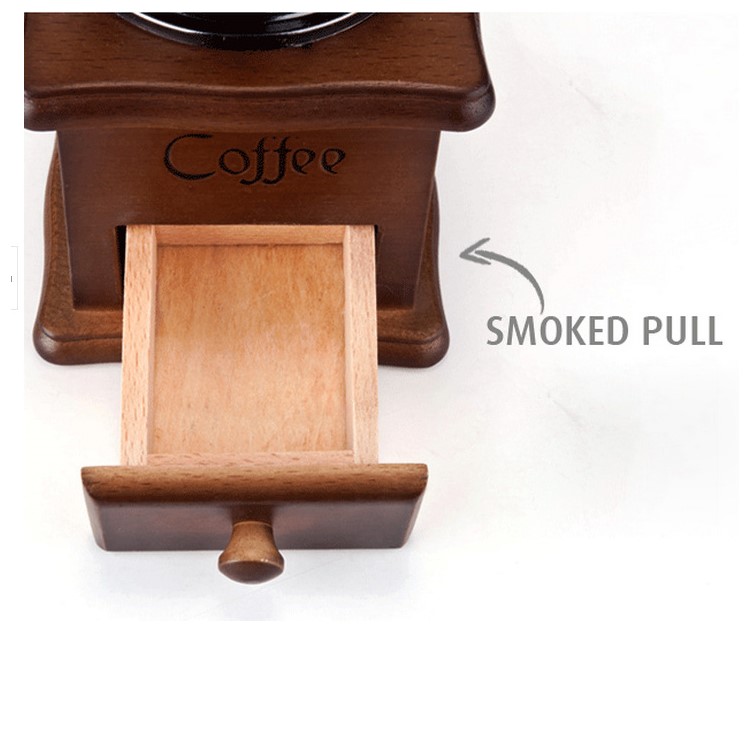 Manual Classic Coffee Bean Grinder Hand Grinding Machine - Dark Brown-4