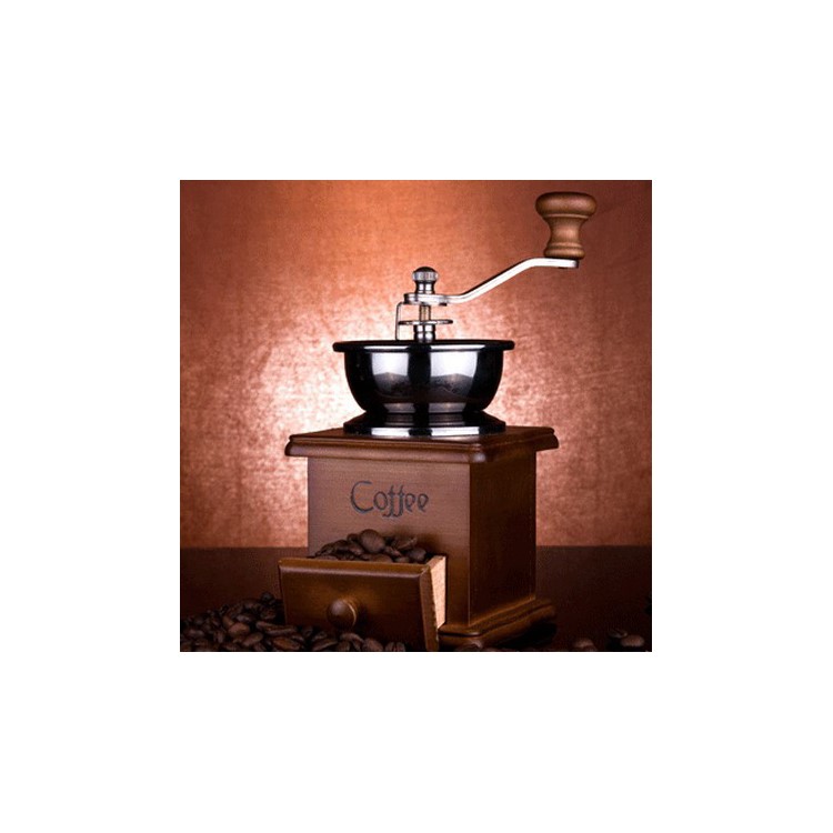 Manual Classic Coffee Bean Grinder Hand Grinding Machine - Dark Brown-5