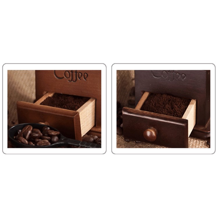 Manual Classic Coffee Bean Grinder Hand Grinding Machine - Dark Brown-8