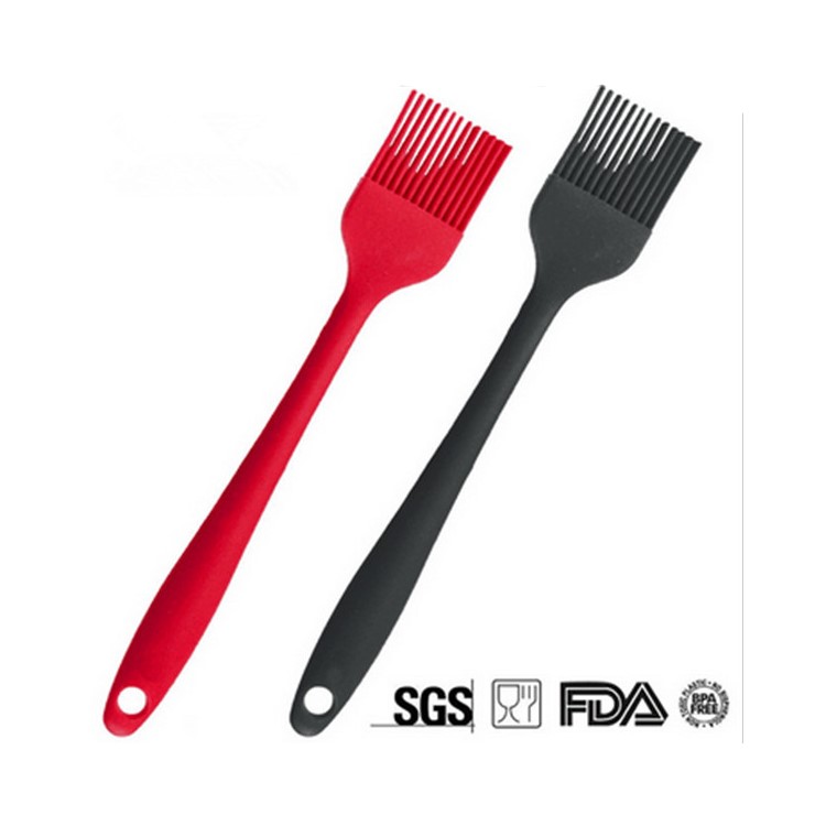 Food-grade Silicone Basting Brush with Hygienic Solid Coating - Black-2