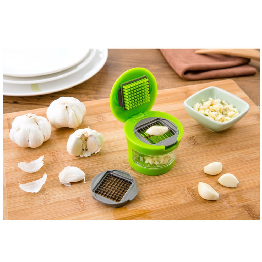 Multifunction Plastic Garlic Press Presser Crusher Slicer Grater Dicing Slicing and Storage Kitchen Vegetable Tool-7