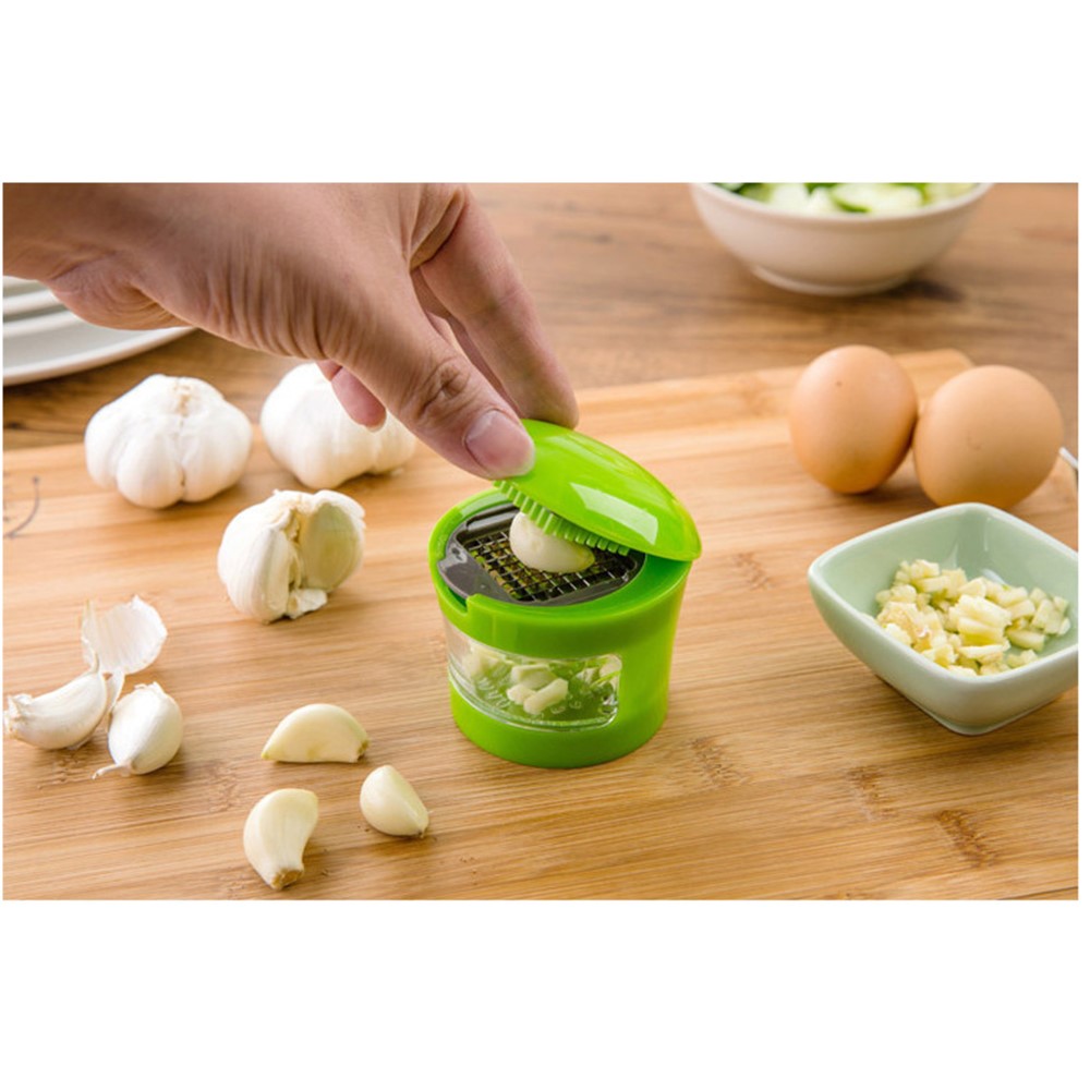 Multifunction Plastic Garlic Press Presser Crusher Slicer Grater Dicing Slicing and Storage Kitchen Vegetable Tool-8