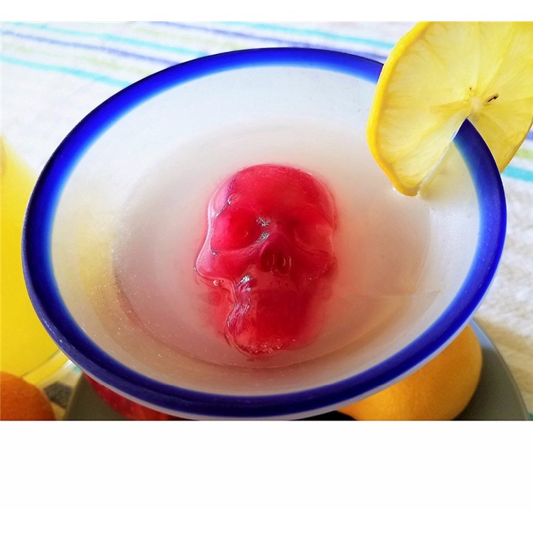 3D Skull Silicone Ice Cube Tray Mold Makes Four Giant Skulls Ice Cube Maker-5
