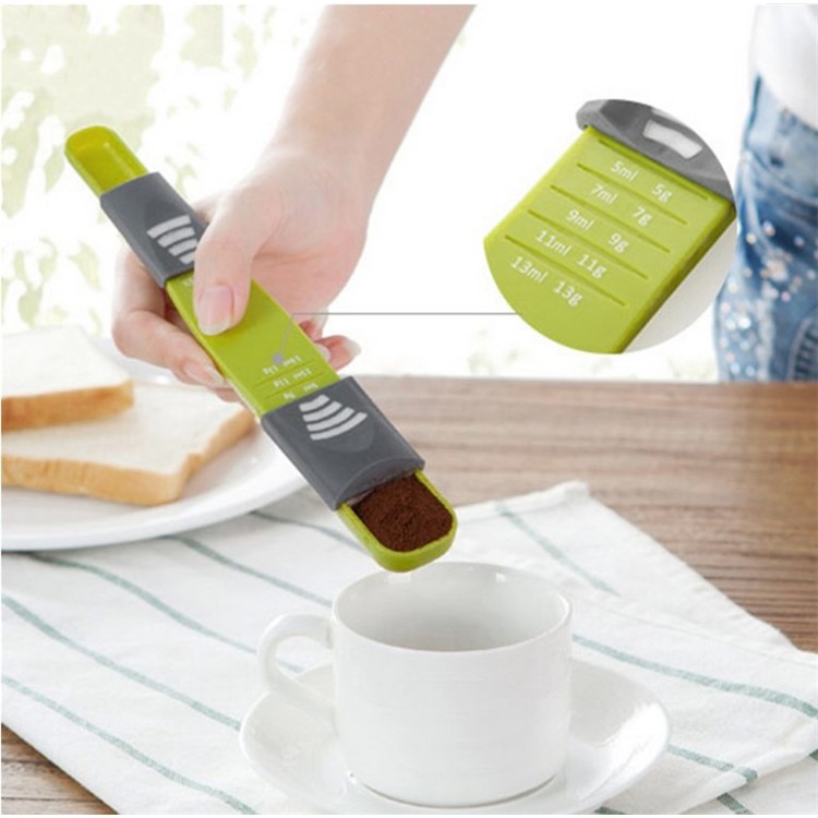 Double End Adjustable Scale Spoon Eight Stalls Metric Measuring Spoon-9