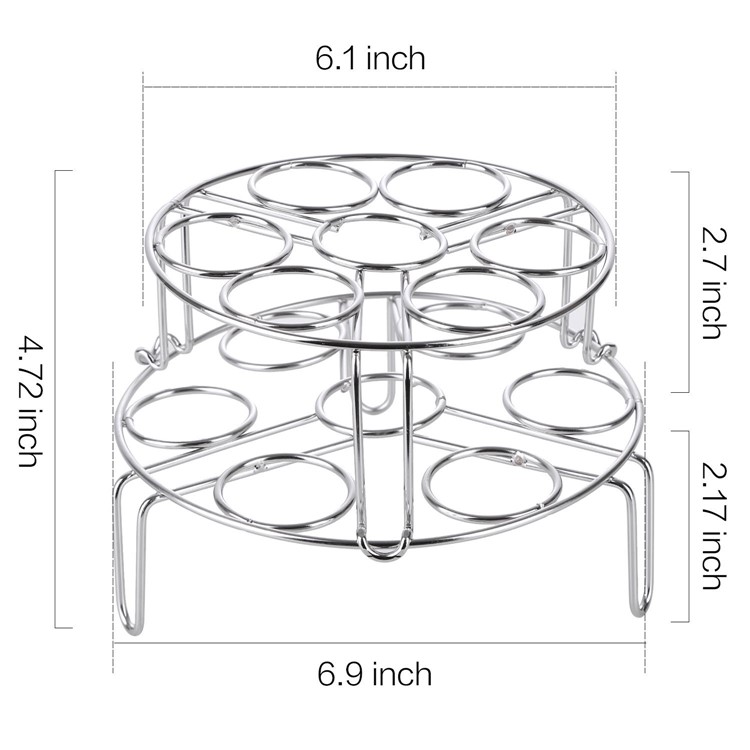 2 Teile / Paket Ei Gemüsedruckkocher Dampf Rack Edelstahl Lebensmittelkorbstand-3