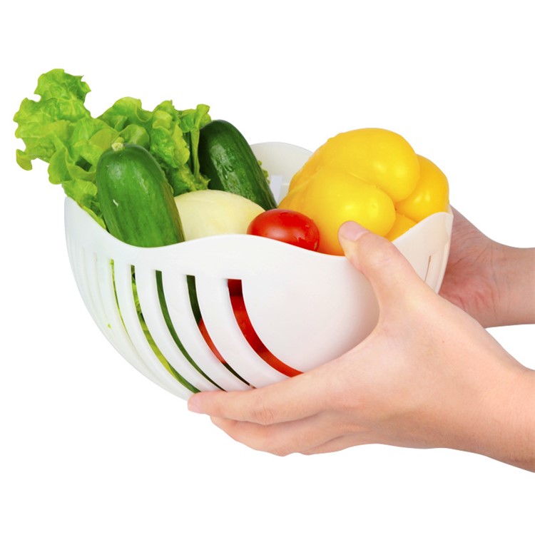Salad Cutter Bowl Slicer with Cutting Board Fresh Vegetable and Fruit Salad Maker-5