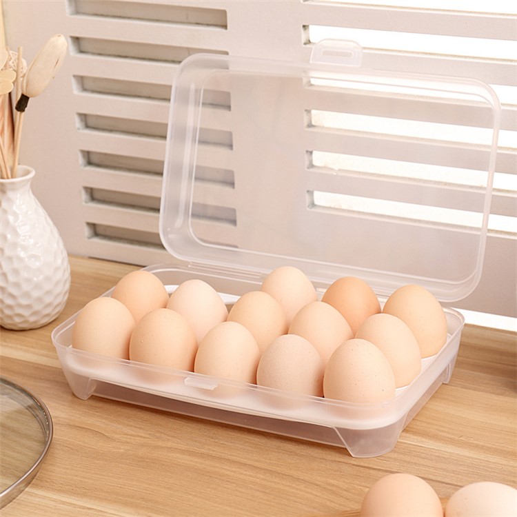 15 Eggs Kitchen Storage Box Organizer Refrigerator Egg Container - Green-5