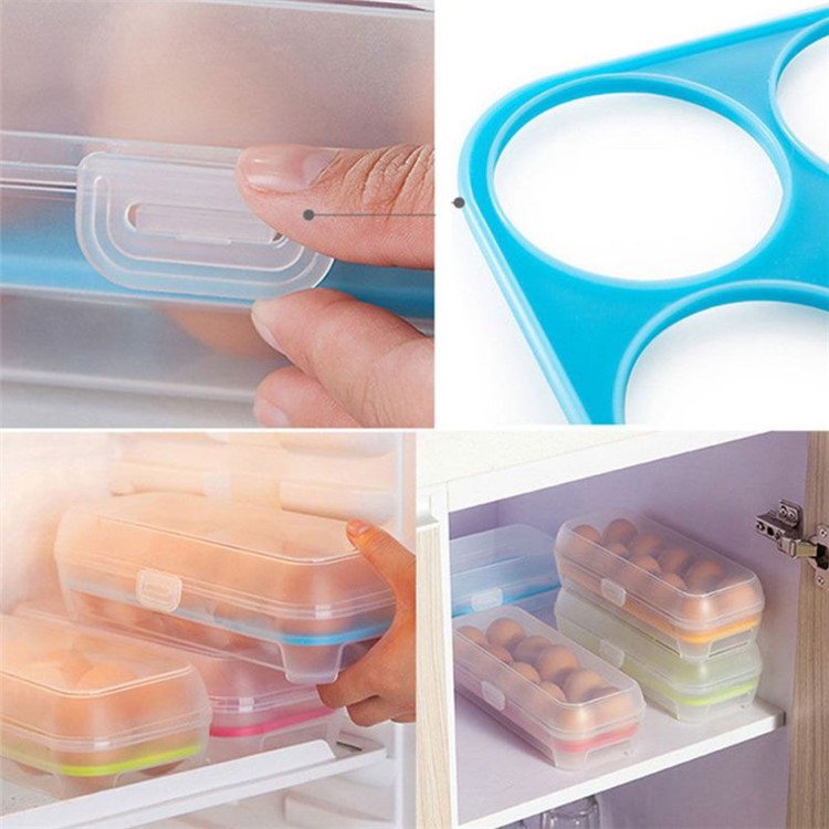 15 Eggs Kitchen Storage Box Organizer Refrigerator Egg Container - Green-7