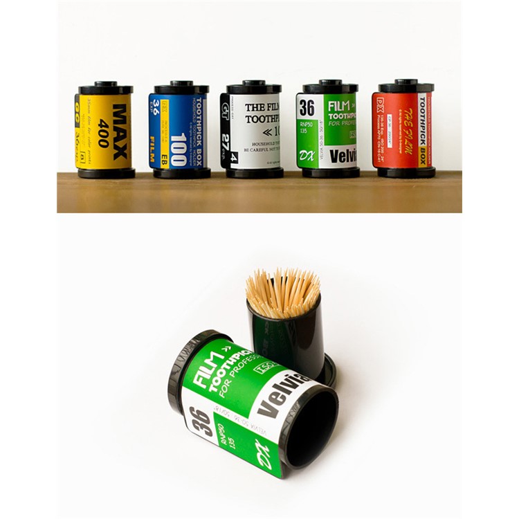 Creative Film Roll Canister Household Toothpick Holder Box - Random Color-2