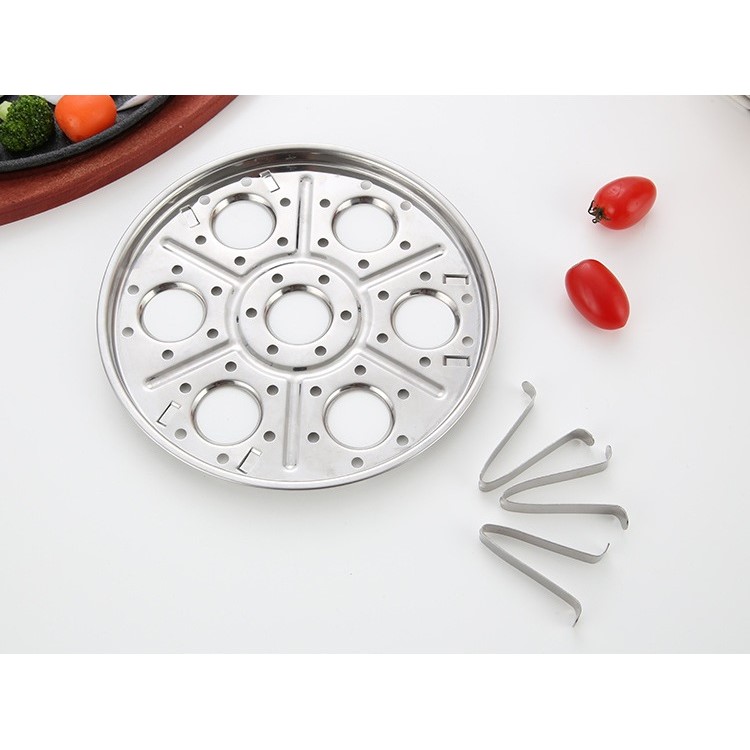 Stainless Steel 7 Holes Egg Steamer Holder Food Basket Stand-3