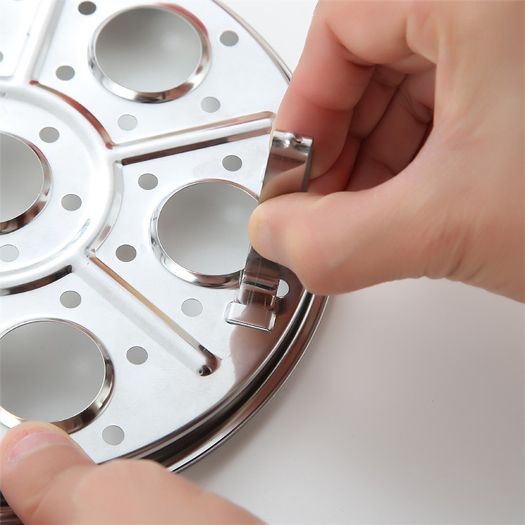 Stainless Steel 7 Holes Egg Steamer Holder Food Basket Stand-4