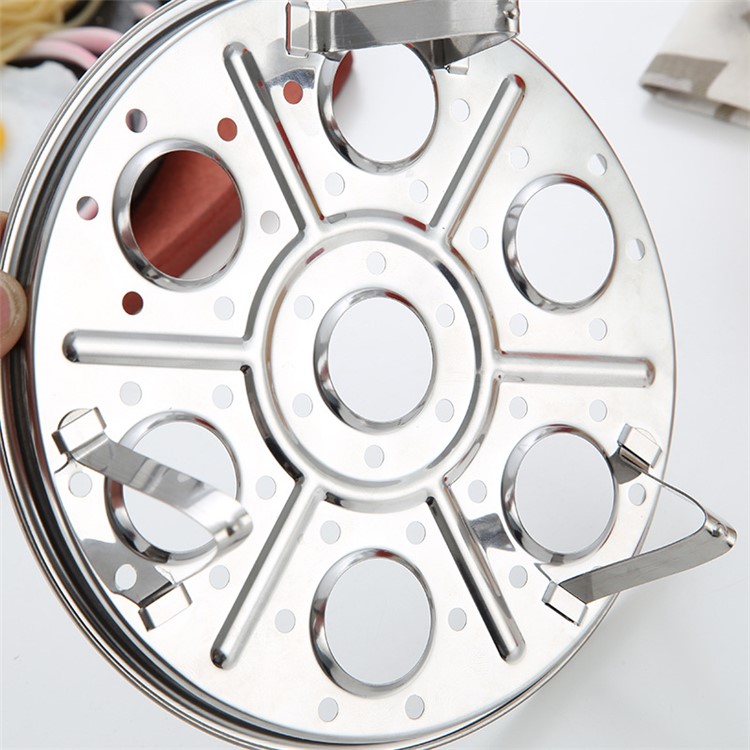 Stainless Steel 7 Holes Egg Steamer Holder Food Basket Stand-5
