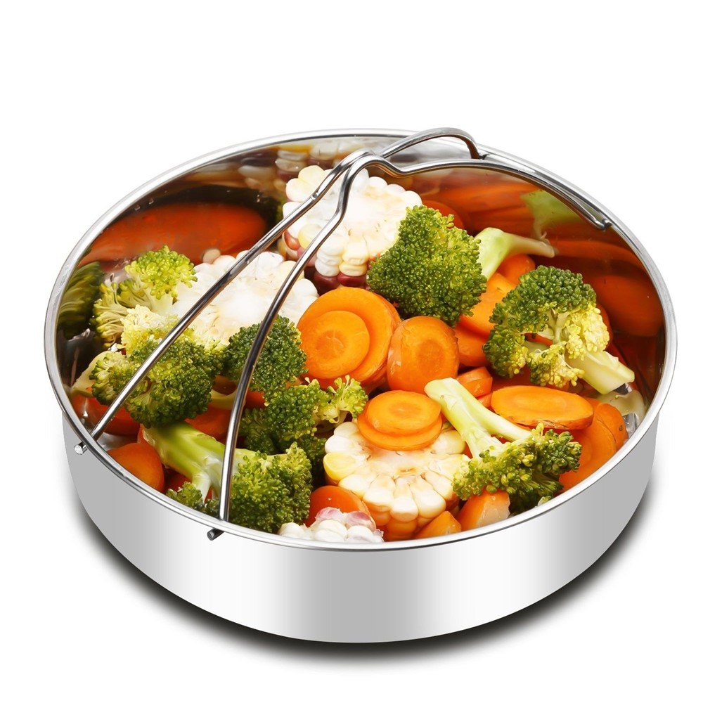 304 Stainless Steel Streaming Rack Steamer Basket Pressure Cooker with Removable Dividers (5L)-7