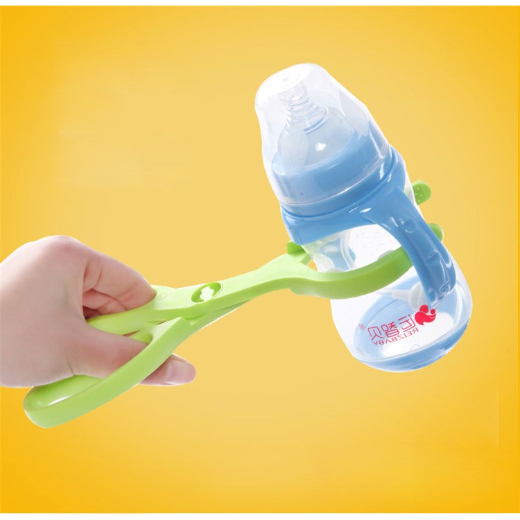 Multifunctional Feeding Milk Bottle Clamp Skidproof Infant Baby Bottle Clip Sterilizer Clip - Green-1