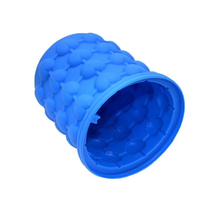 Silicone Heart-shape Ice Cube Maker Space Saving Ice Cube Maker, Size: L - Blue-11