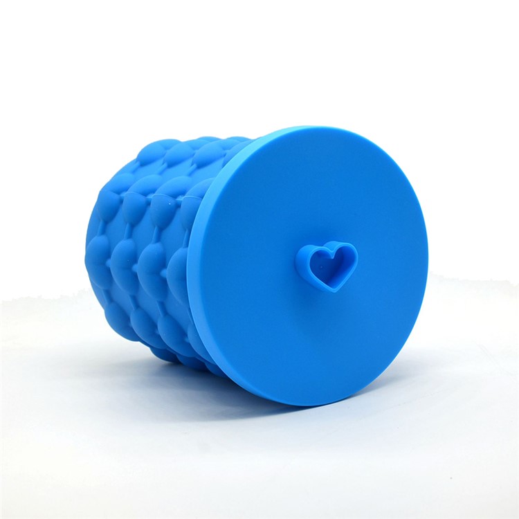 Silicone Heart-shape Ice Cube Maker Space Saving Ice Cube Maker, Size: L - Blue-2
