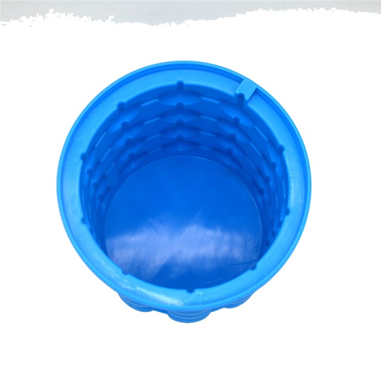 Silicone Heart-shape Ice Cube Maker Space Saving Ice Cube Maker, Size: L - Blue-7