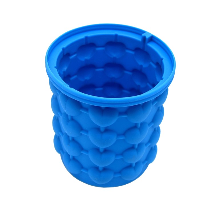 Silicone Heart-shape Ice Cube Maker Space Saving Ice Cube Maker, Size: L - Blue-8