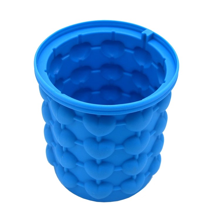 Silicone Heart-shape Ice Cube Maker Space Saving Ice Cube Maker, Size: L - Blue-9