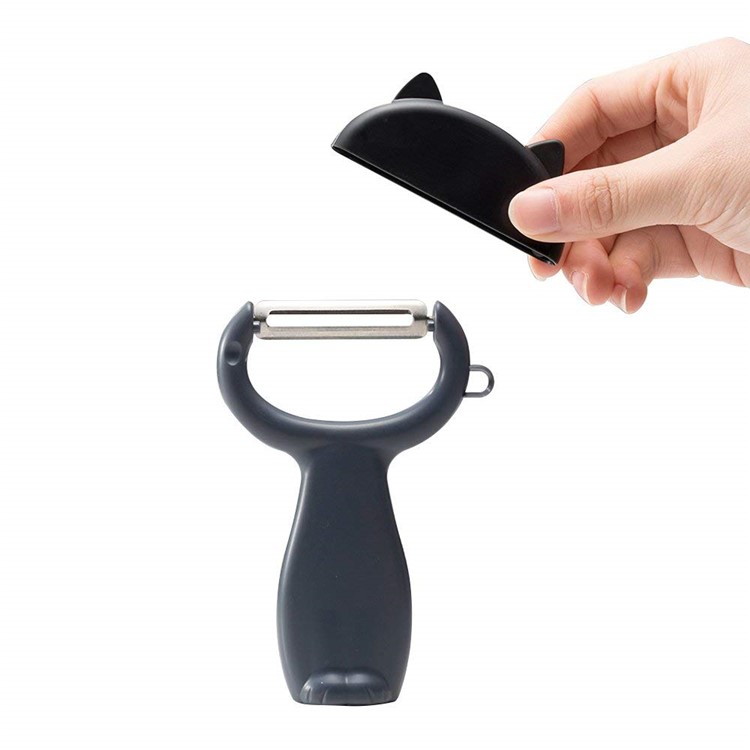 Lovely Cartoon Cat Pattern Vegetable Fruit Peeler - Black-1