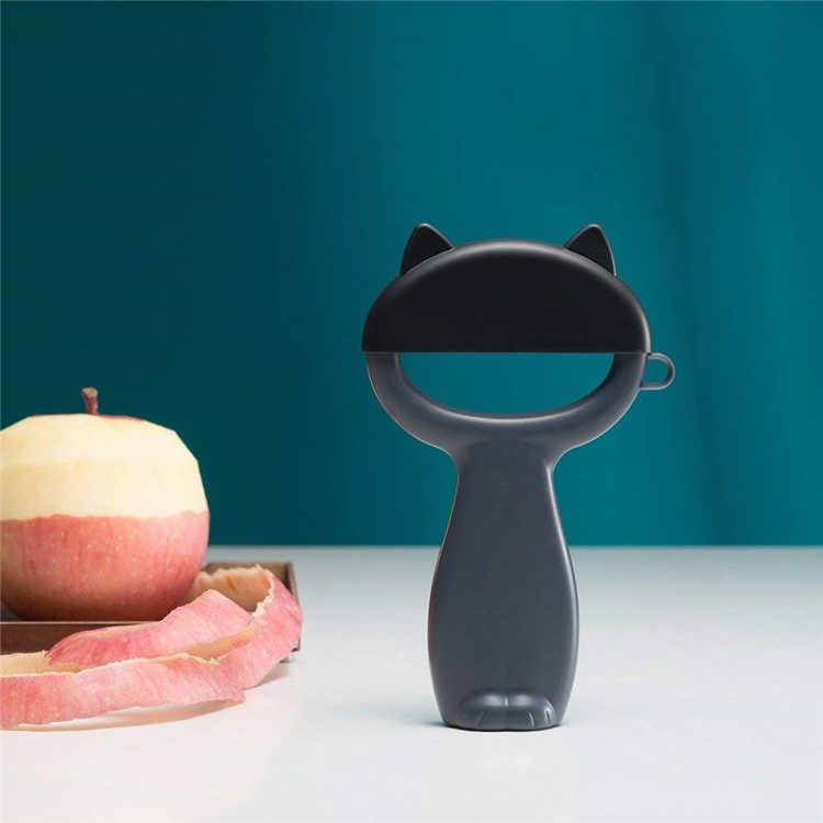 Lovely Cartoon Cat Pattern Vegetable Fruit Peeler - Black-2