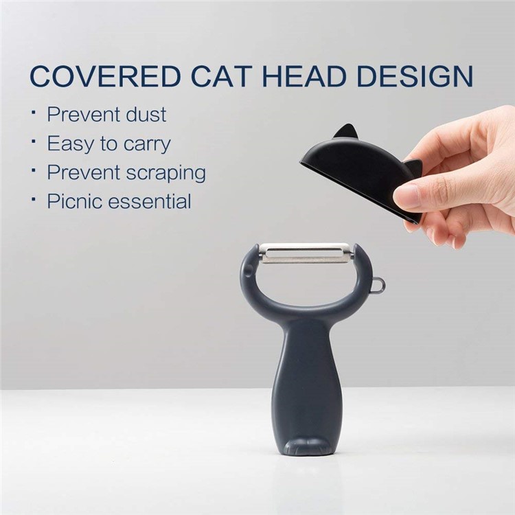 Lovely Cartoon Cat Pattern Vegetable Fruit Peeler - Black-4