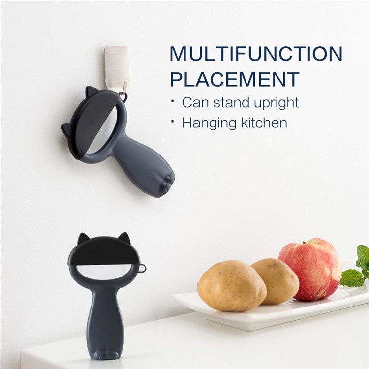 Lovely Cartoon Cat Pattern Vegetable Fruit Peeler - Black-5
