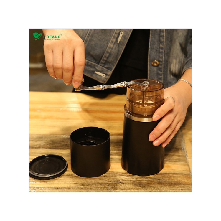 L-BEANS Multifunctional Portable Coffee Machine Coffee Bean Grinder Coffee Maker Bottle - Black-12