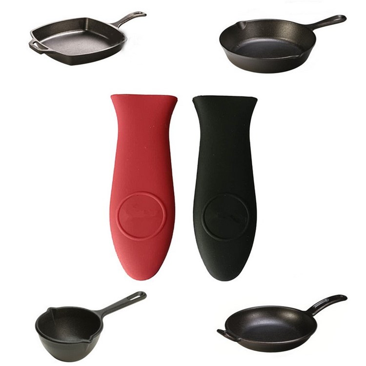 Heat Insulation Anti-scalding Anti-slip Silicone Pot Handle Cover - Black-3
