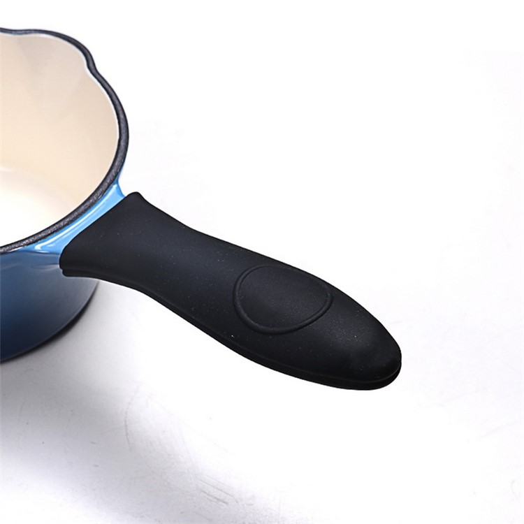 Heat Insulation Anti-scalding Anti-slip Silicone Pot Handle Cover - Black-4