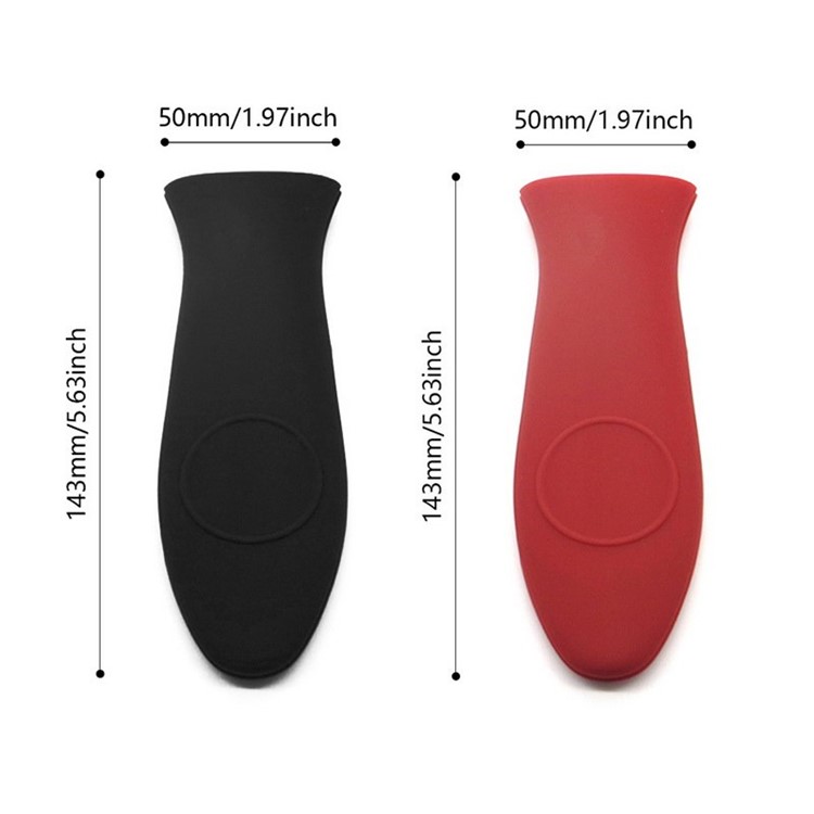 Heat Insulation Anti-scalding Anti-slip Silicone Pot Handle Cover - Black-5